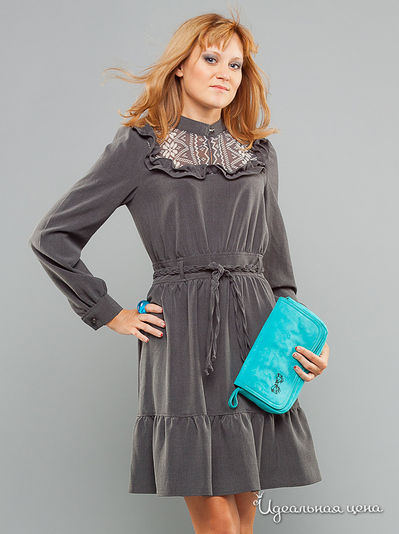 Платье May Be, цвет цвет серый