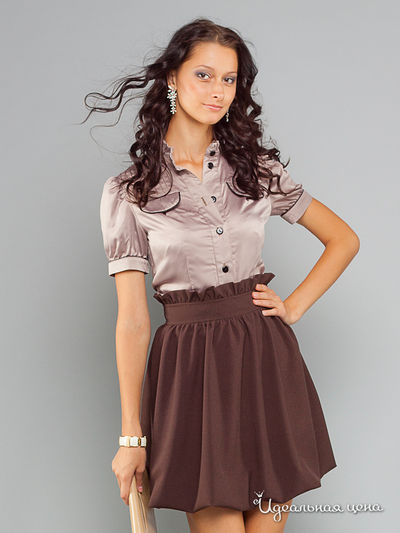 Юбка May Be, цвет цвет коричневый