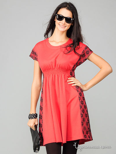 Платье-туника May Be, цвет цвет светло-красный