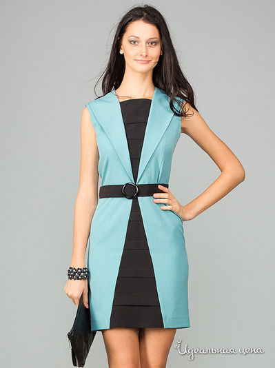 Платье May Be, цвет цвет голубой / черный