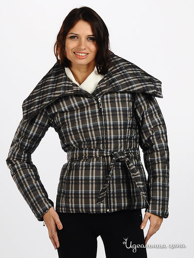 Пуховик F5jeans, цвет принт зеленая клетка