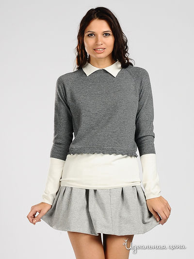 Джемпер F5jeans, цвет цвет серый / белый