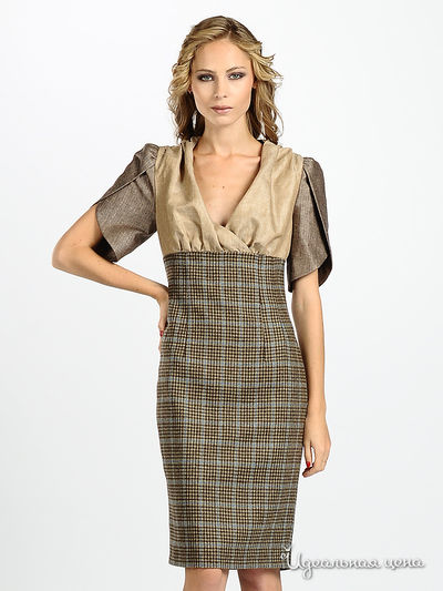 Платье Maria Rybalchenko, цвет цвет бежевый / принт клетка