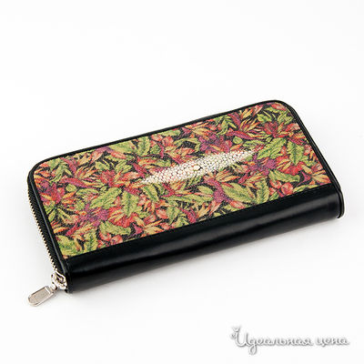 Портмоне River, цвет цвет зеленый / черный / принт цветы
