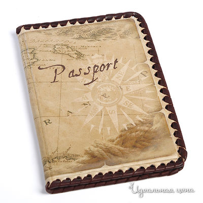 Обложка для паспорта Кажан, цвет коричнево-бежевый