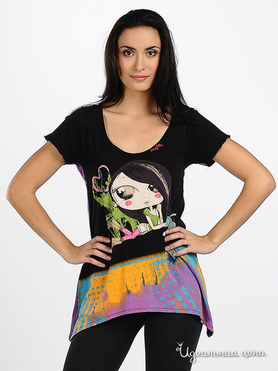 Топ Custo Barcelona, цвет цвет черный / синий / фиолетовый