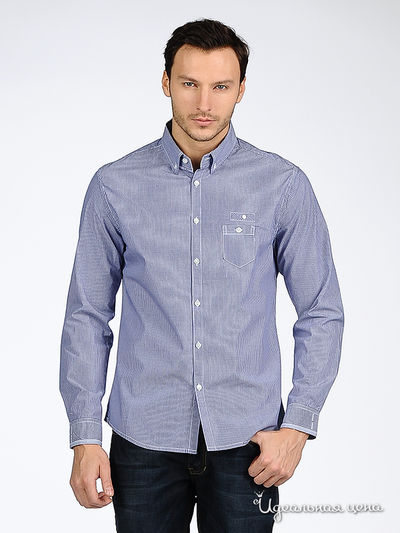 рубашка Park&Finemekker, цвет цвет сине-фиолетовый / принт белая полоска