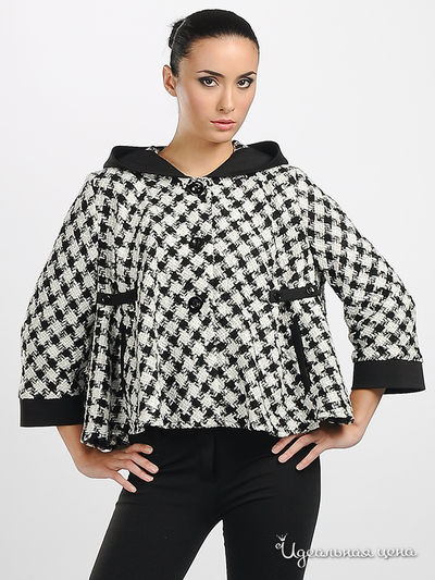 Куртка - пончо Adzhedo, цвет цвет черный / белый