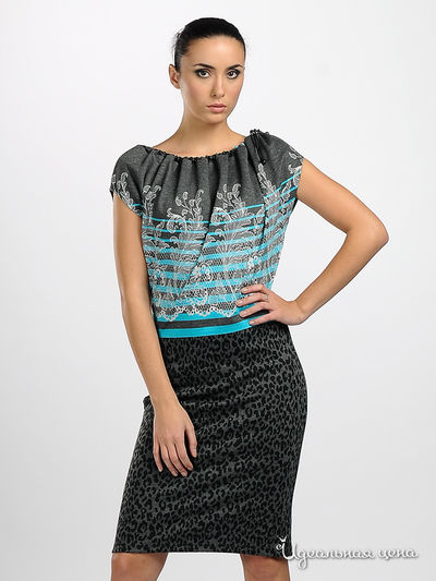 Платье Adzhedo, цвет цвет серый / бирюзовый