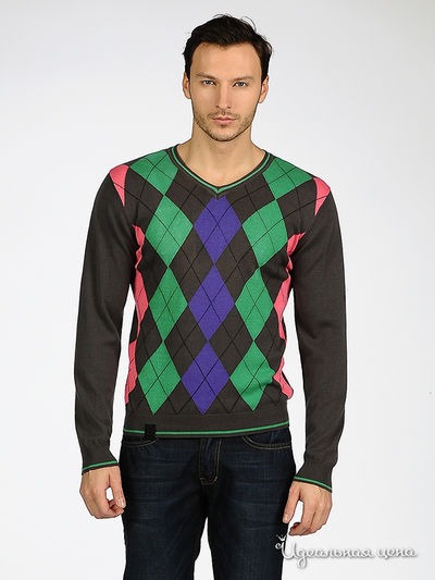 Джемпер Park&Finemekker, цвет цвет темно-серый / принт ромб