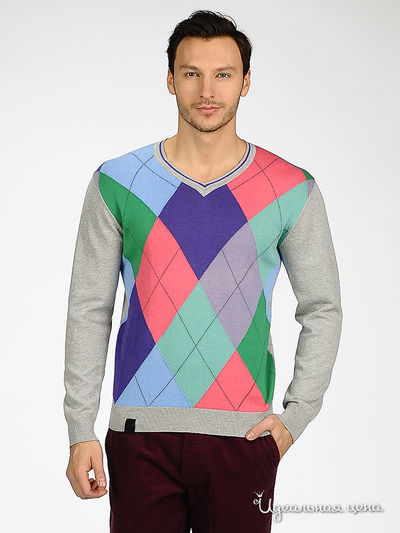 Джемпер Park&Finemekker, цвет цвет серый / принт ромб