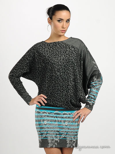 Платье Adzhedo, цвет цвет серый / бирюзовый