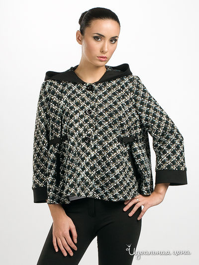 Куртка-пончо Adzhedo, цвет цвет зеленый / белый