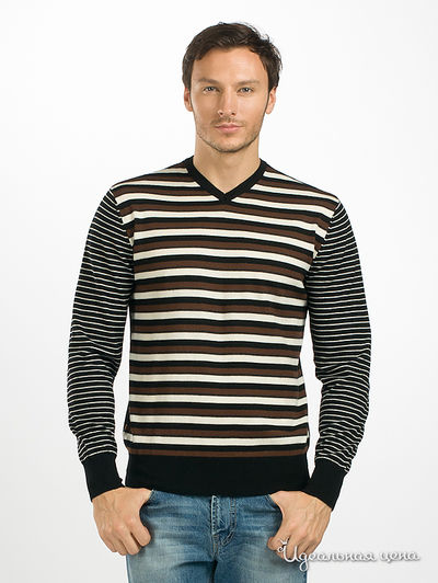 Джемпер Tom Farr, цвет цвет черный / бело-коричневая полоска