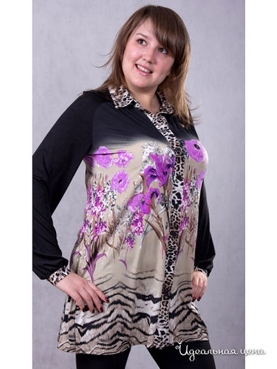 Блузка Wisell, цвет цвет черный / фиолетовый