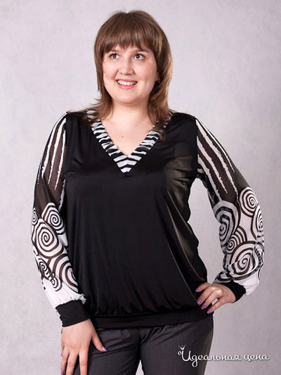 Блузка Wisell, цвет цвет черный / белый