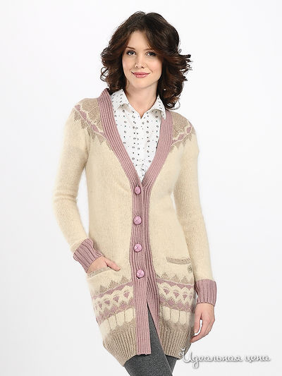 Кардиган Fracomina, цвет цвет молочный / лиловый