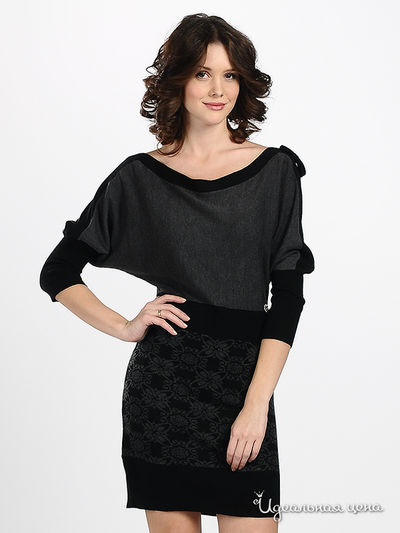 Платье Fracomina, цвет цвет серый / черный