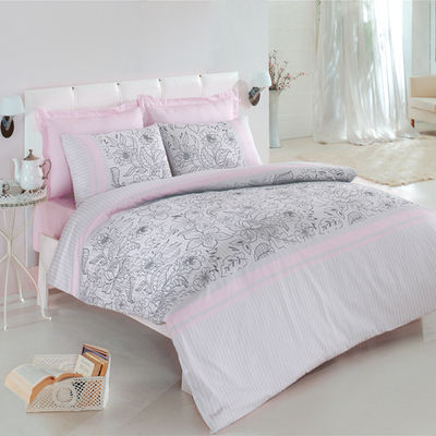 Комплект постельного белья Issimo &quot;DURU&quot;, цвет светло-розовый / серый, евро