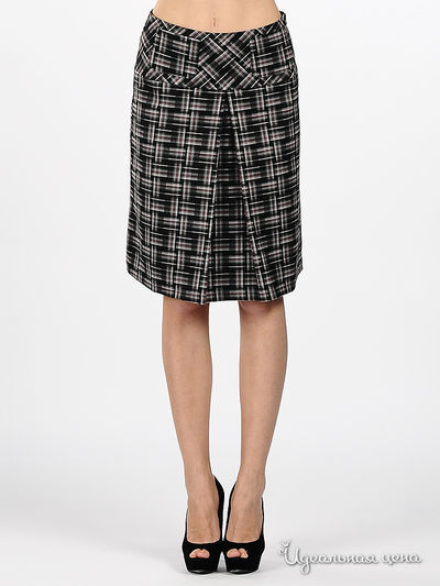 Юбка Remix, цвет цвет черный / принт клетка