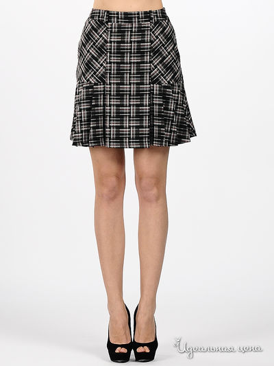 Юбка Remix, цвет цвет черный / принт клетка