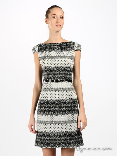 Платье Remix, цвет цвет молочный / серый / черный