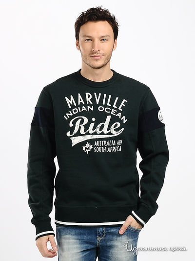 Толстовка Marville, цвет цвет темно-зеленый