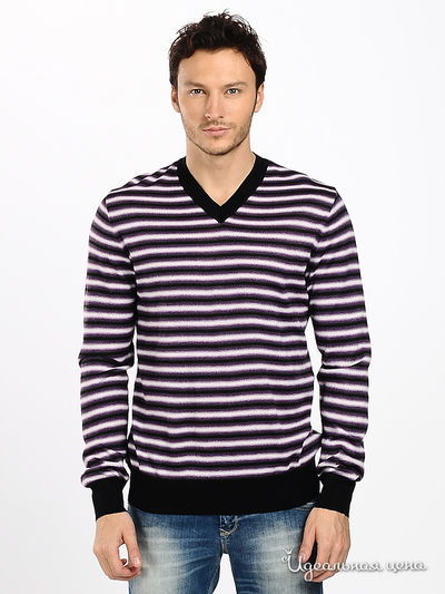 Джемпер Total Look, цвет цвет черно-сиреневая полоска