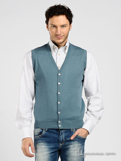 Жилет Total Look, цвет цвет серо-бирюзовый