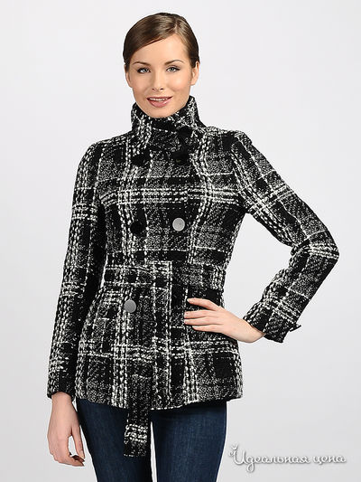 пальто Cavalini, цвет цвет черный / белый