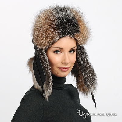 Шапка Русский мех, цвет цвет темно-серый / коричневый