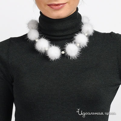 Бусы Русский мех, цвет цвет белый