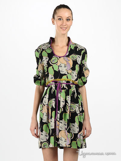 Платье Marmalade, цвет цвет черный / зеленый / бежевый