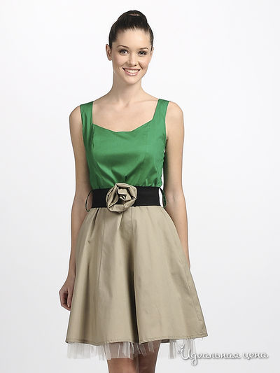 Платье Rinascimento, цвет цвет зеленый / бежевый