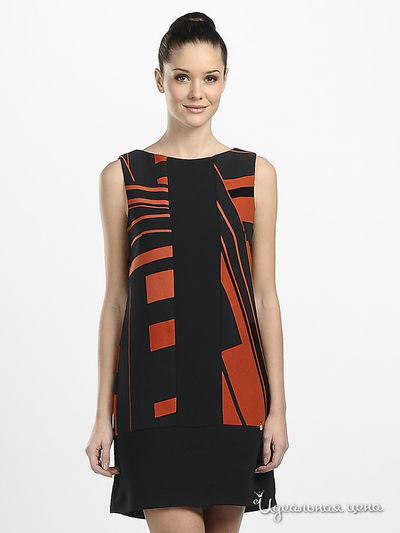 Платье Rinascimento, цвет цвет черный / оранжевый