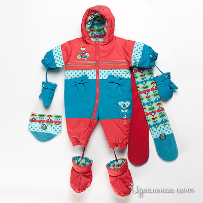 Комплект Deux par Deux, цвет цвет коралловый / голубой