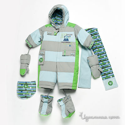 Комплект Deux par Deux, цвет цвет серый / голубой / зеленый