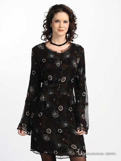 Платье Gaudi, цвет цвет черный / коричневый / белый
