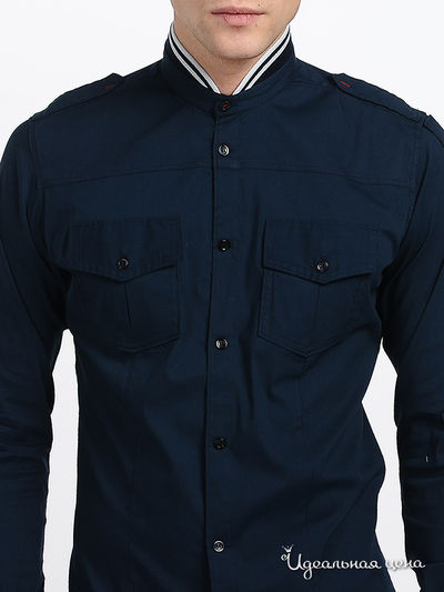 Рубашка Takeshy Kurosawa мужская, цвет темно-синий