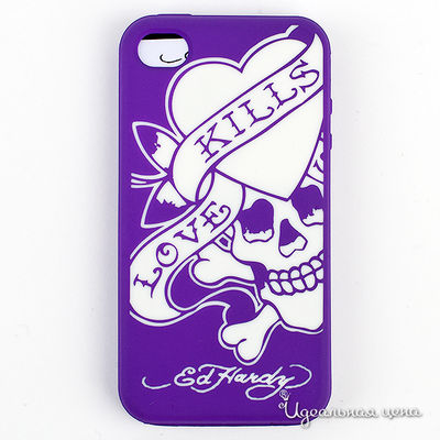 Чехол Ed Hardy, цвет цвет фиолетовый/белый