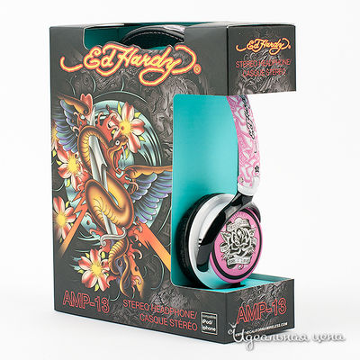 Наушники Ed Hardy, цвет цвет розовый