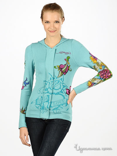 Олимпийка Ed Hardy, цвет цвет бирюзовый