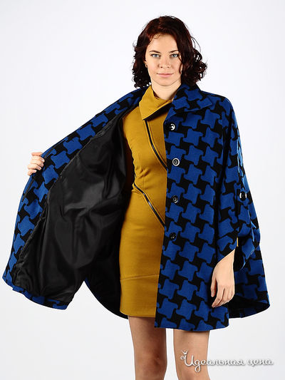 пальто MadamT &quot;ПОНЧО&quot; женское, цвет черный / синий