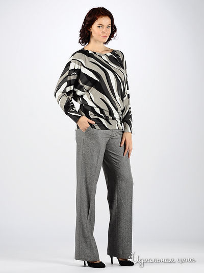 Блузка MadamT, цвет цвет серый / черный
