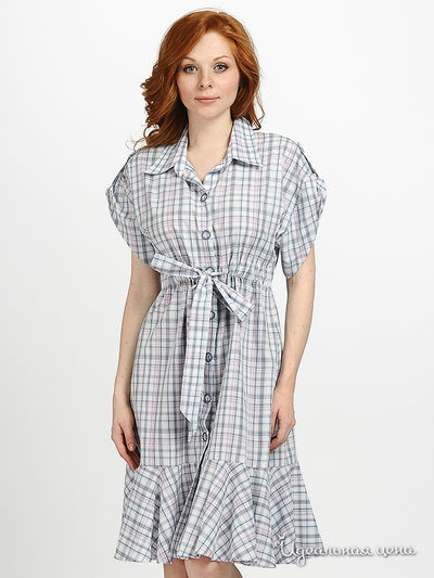 Халат Relax Mode, цвет цвет голубой / принт клетка