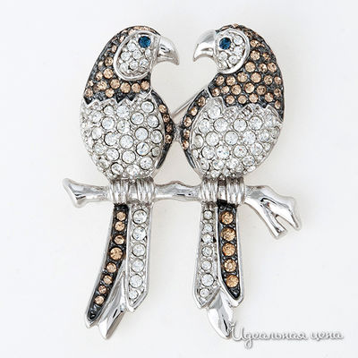 брошь Inesse M, цвет цвет серебро / белый / желтый