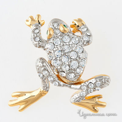 брошь Inesse M, цвет цвет золото / белый / зеленый