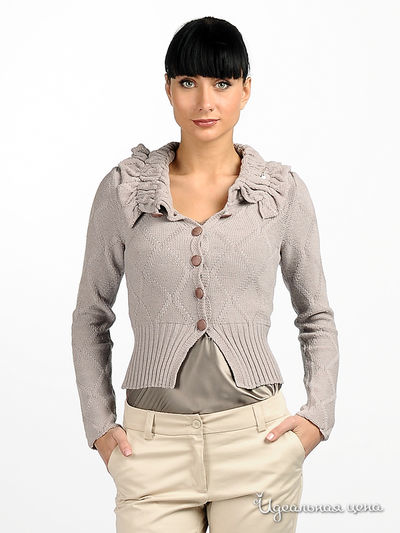 Жакет Cristina Gavioli, цвет цвет серо-розовый