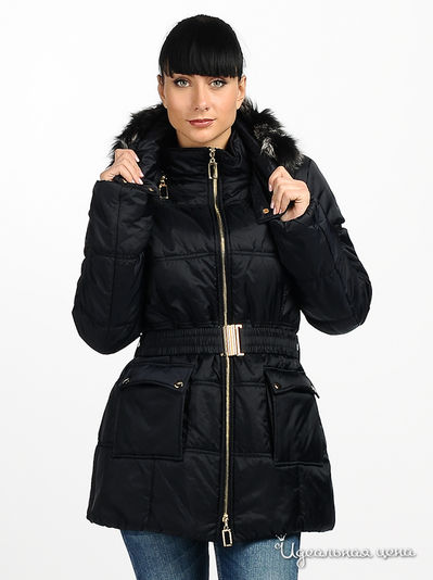 Пуховик Cristina Gavioli, цвет цвет темно-синий