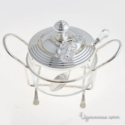 Cахарница Svarovski Crystal, цвет серебро